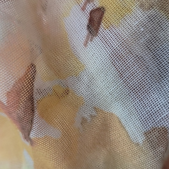 Susan Graver Floral Yellow Orange Brown Scarf Summer Spring Fall - Picture 3 of 5